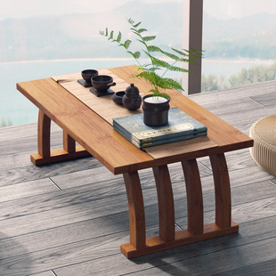 中式飘窗小茶几榻榻米，简约窗台阳台楠竹茶桌矮桌地毯，小型桌子坐地