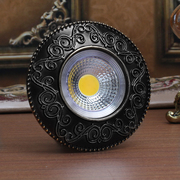 复古美式筒灯LED射灯3W嵌入式5W三色变光COB桶灯中式天花灯2.5寸