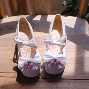 出口日本女童洛丽塔lolita小宝宝皮鞋平跟蝴蝶结公主红色紫色