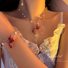 韩国时尚鲜花珍珠手链项链耳环套装超仙玫瑰气质温柔锁骨链耳饰女