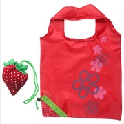 创意草莓袋环保袋创意折叠购物袋，手提收纳涤纶袋购物袋纯色袋子