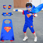 超人衣服儿童纯棉套装幼儿园男童cos动漫表演服装六一走秀演出服