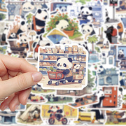 大熊猫贴纸卡通可爱动物，图案女孩儿童贴画手机，后壳装饰diy笔记本