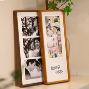 情侣婚纱照相框挂墙照片打印送朋友创意礼物，定制拼图装裱实木画框