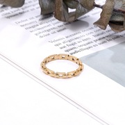 简约编织锁链闺蜜戒指链条，方块戒指简约个性复古网红指环