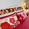 仿真玫瑰花装饰婚房假花藤条，客厅沙发装饰婚礼床，头花管道遮挡假花