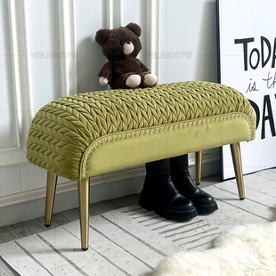 30宽不锈钢换鞋凳，现代衣帽间沙发凳创意，超窄床尾凳轻奢欧式长凳子