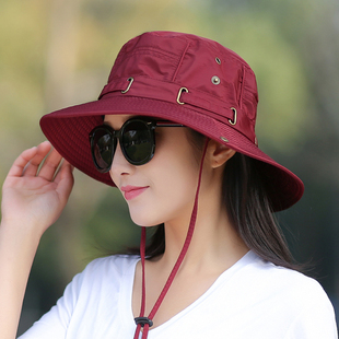 帽子女夏季太阳帽，女防晒帽可折叠早春透气遮阳户外登山休闲渔夫帽