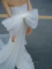新娘婚纱礼服蝴蝶结拖尾纱长款可拆卸白色黑色可颜色婚纱配饰