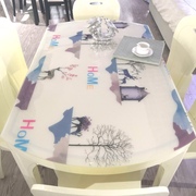 椭圆形餐桌垫PVC软玻璃透明垫伸缩折叠圆桌桌布防水防油防烫桌垫