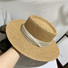 夏季帽子平顶草帽女遮阳帽拉菲草帽沙滩法式防晒太阳帽渔夫帽网红
