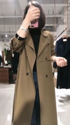 美拉德棕色复古风衣外套，女2024春欧货，高级感气质长款大衣