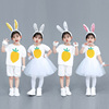 秋冬儿童兔子演出服卡通小白兔，动物服小兔子舞台，表演服装纱裙