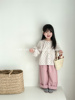 小苹果2024春秋韩国版，女童宝宝百搭可爱花朵娃娃衫儿童长袖衬衫潮