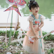 汉服女童夏季儿童短袖，中国古风小女孩，公主襦裙薄纱超仙连衣裙