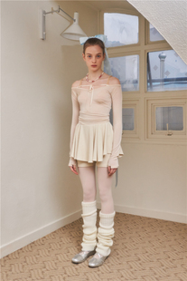 uniquesei芭蕾舞者春夏系带，露肩修身长袖，显瘦打底衫上衣t恤女
