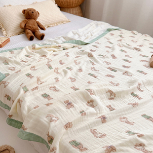 掌柜！婴幼儿夏季竹纤维纱布毯毛巾被空调毯幼儿园宝宝薄盖毯