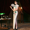 中国风新式旗袍2023春夏少女年轻款日常改良版长款白色旗袍连衣裙