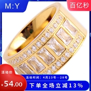 欧美流行饰品时尚镶锆石高品质戒指钛钢保色镶钻戒指指环