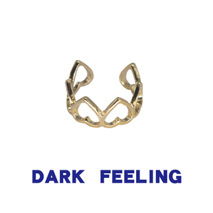 爱心小串烧~镂空心形戒指韩国设计简约指环开口可调节镀金时尚
