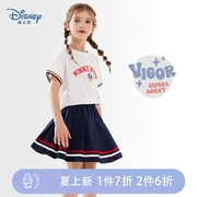 女童短袖套装2024夏季儿童韩版运动休闲服女孩短袖两件套裙子