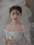韩式新娘头饰婚礼王冠超仙甜美公主高端大气婚纱礼服配饰