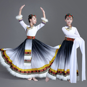 儿童藏族舞台演出服练习裙艺考裙半身裙大摆裙，民族舞蹈表演服