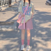 可爱少女学院风运动服套装女夏季短袖短裤学生韩版宽松休闲两件套