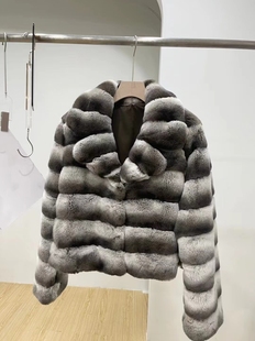 小龙猫拼进口獭兔毛皮草外套女冬季高级感长袖毛毛气质大衣