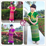 傣族女童装傣族，舞蹈服装泰国女童，套装六一儿童节民族歌舞