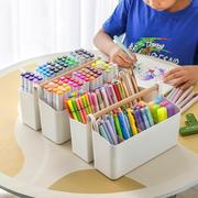 马克笔收纳盒大容量笔筒书桌面儿童，画笔水彩笔铅笔文具桶笔架学生