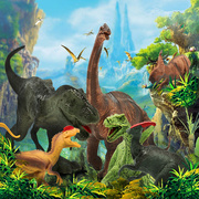爸爸妈妈儿童恐龙玩具软胶恐龙模型恐龙世界侏罗纪霸王龙6只套装