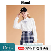 eland衣恋美式短款宽松红色连帽长袖，卫衣女舒适上衣春夏