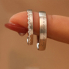 触及真心小众设计婚戒情侣，戒指男女一对s925纯银镶钻对戒指环