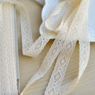 米色精细棉线蕾丝服装娃衣手工制衣材料辅料H485