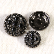 金属纽扣镂空高档大衣风衣，黑色扣子衣服西装，外套毛衣装饰配件钮扣
