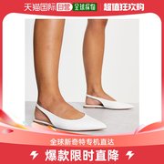 香港直邮潮奢asos女士lala设计宽版露跟蜥蜴纹，芭蕾舞鞋(白色)