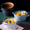 日式碗大号陶瓷碗双耳汤碗创意面，碗日式泡面碗，家用10寸喝汤大面碗