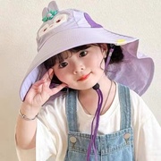 儿童防晒帽夏天防紫外线，男女童遮阳帽透气大帽檐女童渔夫帽太阳帽