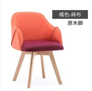 厂北欧实木餐桌椅组合家用布艺餐椅现代简约书房靠背椅子洽谈会新
