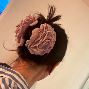 CARO同款发夹手工制作立体玫瑰花朵造型发饰爪夹 百搭头饰发卡