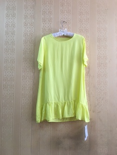 不退换原创亮黄色88.5%桑蚕丝真丝，宽松版型夏季连衣裙
