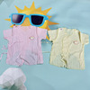 婴儿夏季纯棉短袖上衣，宝宝网眼和服新生儿薄款和尚，服透气开衫单件