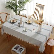 桌布简约茶几布艺棉麻餐桌布，长方形北欧台布，条纹家用日式盖布ins