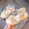 女童凉鞋2023夏季小女孩洋气百搭罗马鞋防滑软底时尚凉鞋白色