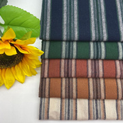 日式复古21支平纹条纹棉布，衬衫睡衣家居服服装色织，面料diy餐桌布