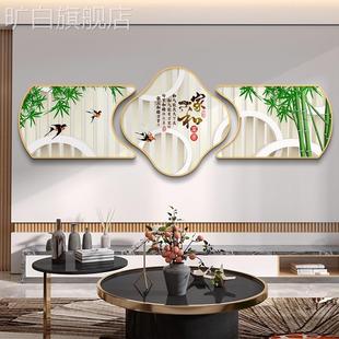 网红新厅中式客挂画沙发背景墙壁画家和万事兴装饰画茶室宁静致远