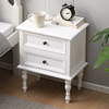 美式床头柜简约现代卧室简易小型白色354045cm全实木床边柜轻奢