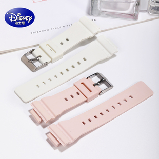 迪士尼粉色手表橡胶，白色表带防水女士，独角兽15057手表配件