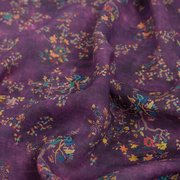 紫色高端天丝苎麻面料上衣，布料数码印花显瘦夏季连衣裙中国风长裙